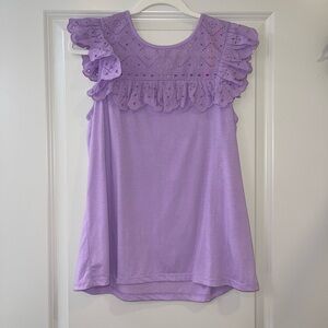 Lilly Pulitzer Purple Ruffle Sleeve Top NWT Size medium